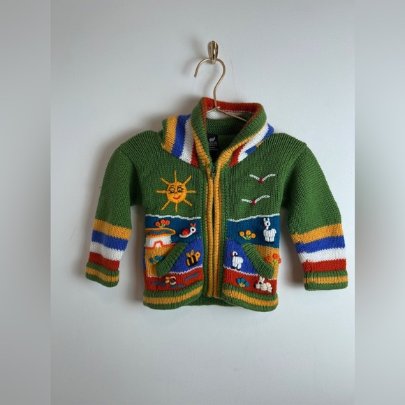 Peruvian Knit Sweater Wool Baby Multicolor - Picture 8 of 10